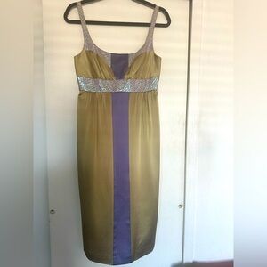 Nicole Miller 100% SILK fully lined Cocktail Dress) Size 4.